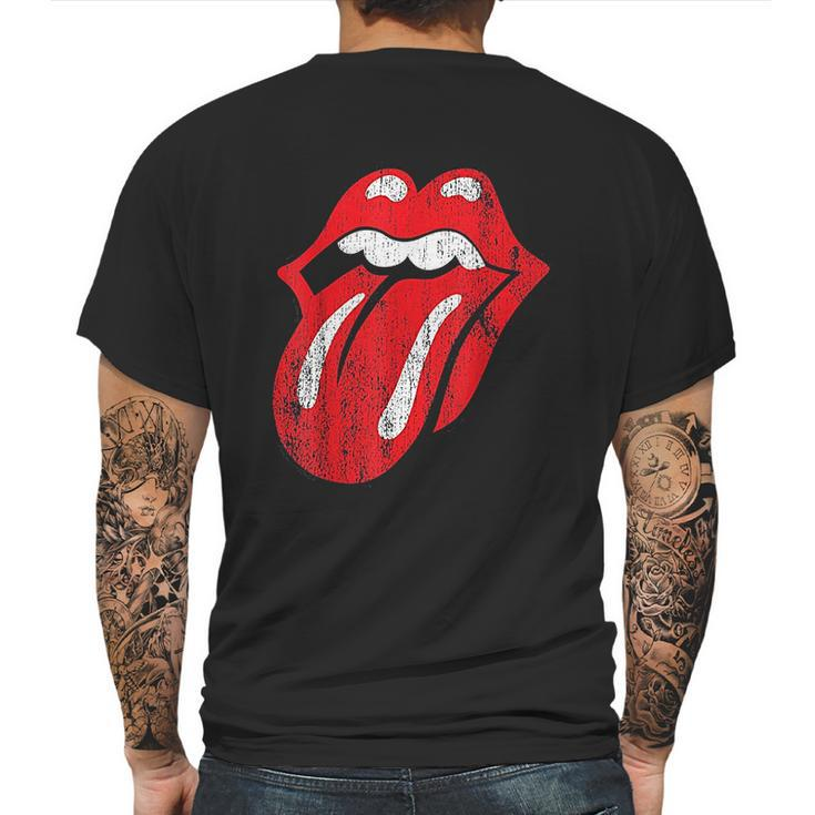 Rolling Stones Official Distressed Tongue Mens Back Print T-shirt