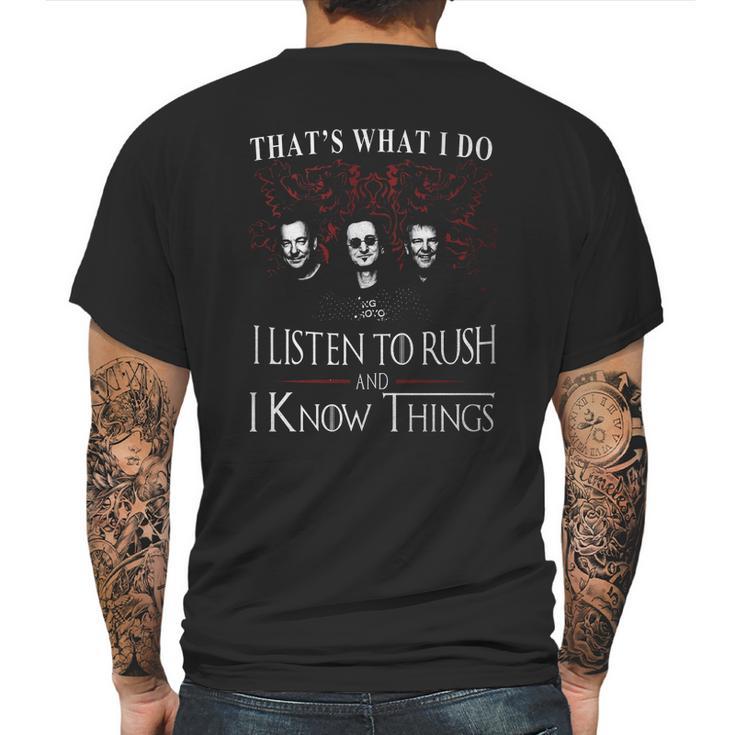 Rush I Know Things Mens Back Print T-shirt