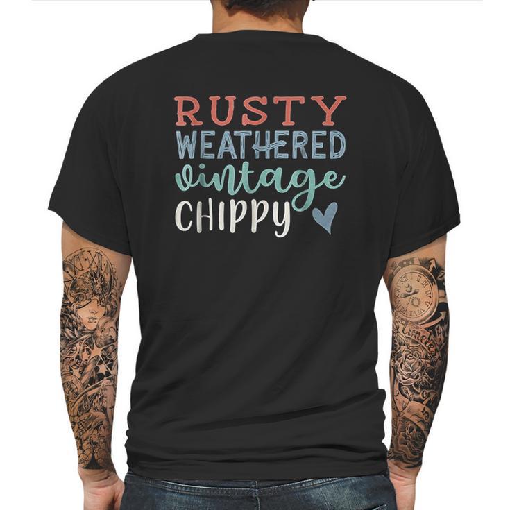 Rusty Weather Vintage Chippy Farmhouse Southern Mens Back Print T-shirt