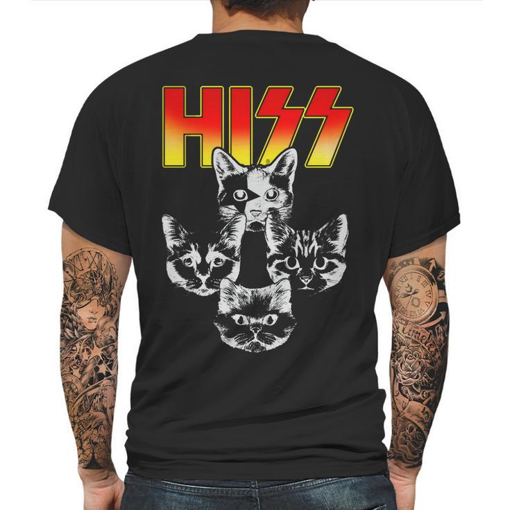 Hiss Music Cat Band Mens Back Print T-shirt