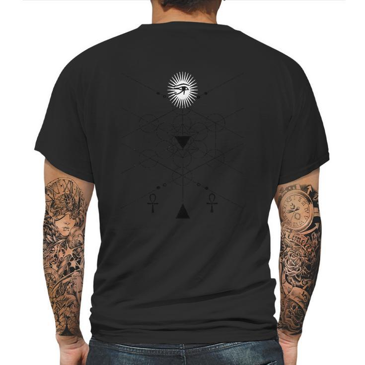 Sacred Geometry Egyptian Science Metatron Cube Art Mens Back Print T-shirt