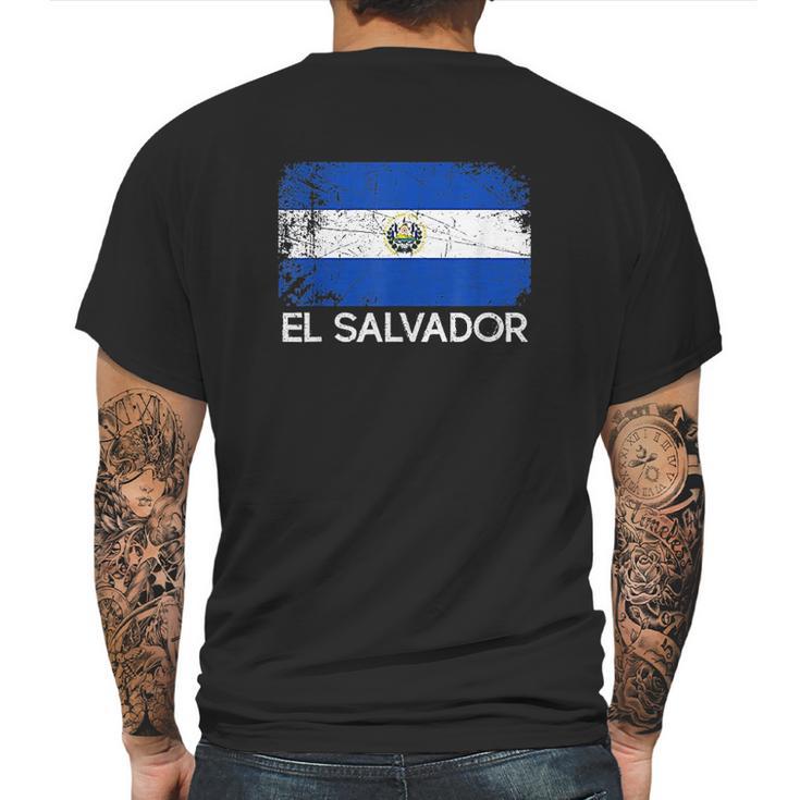 Salvadoran Flag Vintage Made In El Salvador Mens Back Print T-shirt