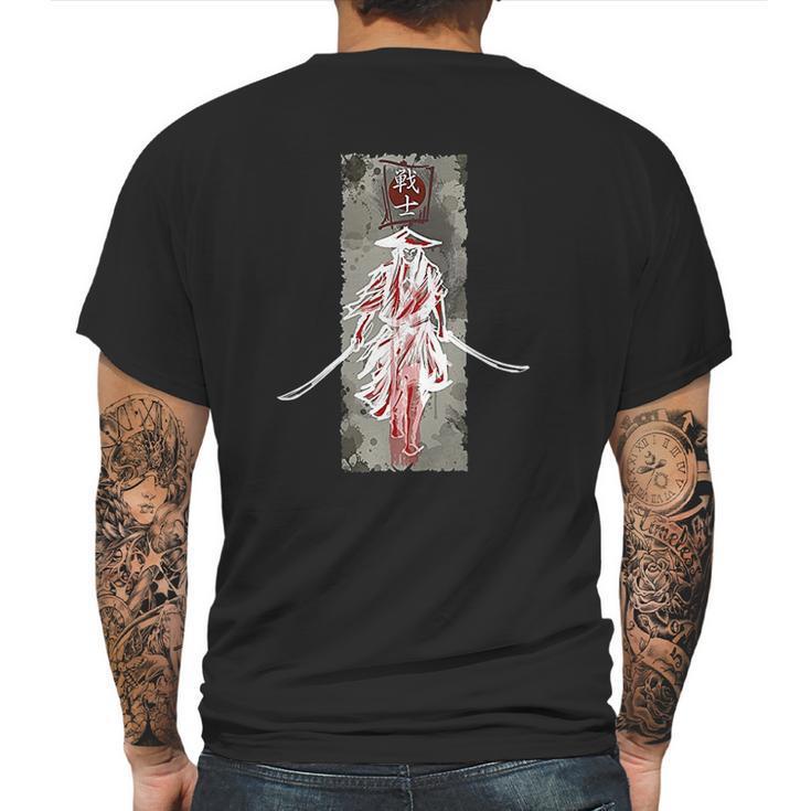 Samurai Japanese Katana  Retro Art Print Bushido Mens Back Print T-shirt