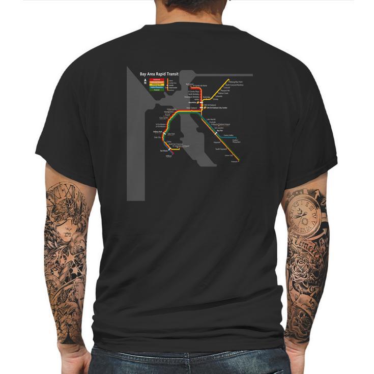 San Francisco Bart Bay Area Transit Metro Map Mens Back Print T-shirt