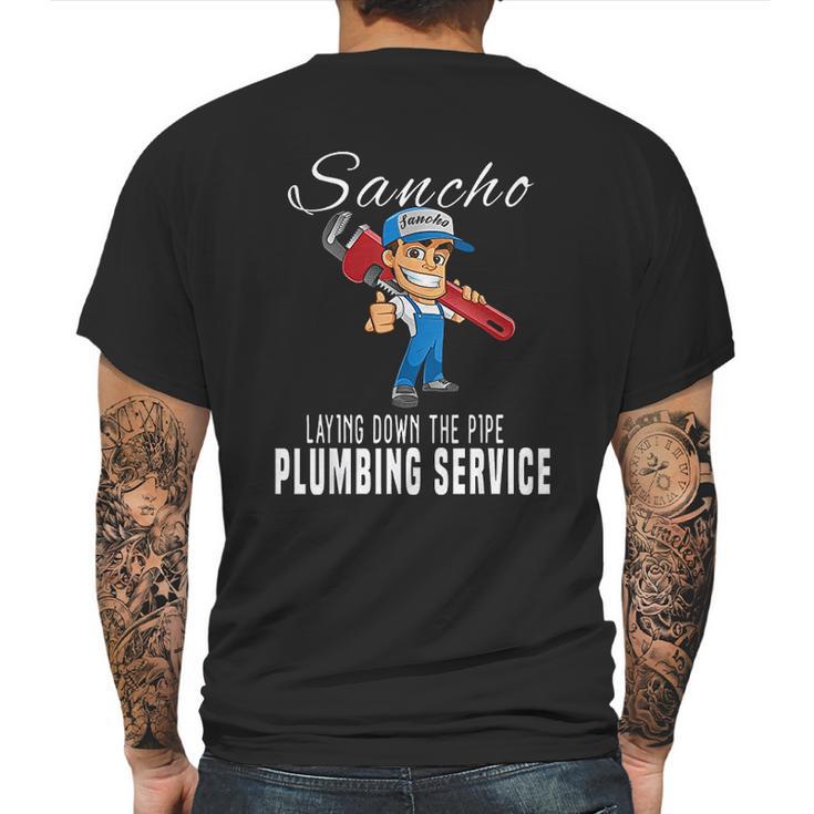 Sancho Plumbing Service Mens Back Print T-shirt