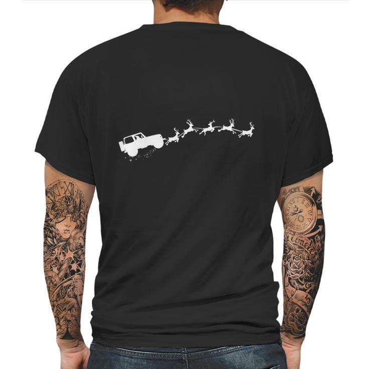 Santas Jeep  T-Shirt Mens Back Print T-shirt