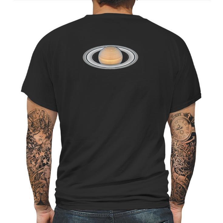 Saturn By Hubble Mens Back Print T-shirt