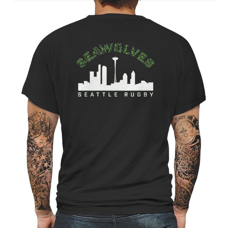 Seattle Seawolves City Skyline Mens Back Print T-shirt