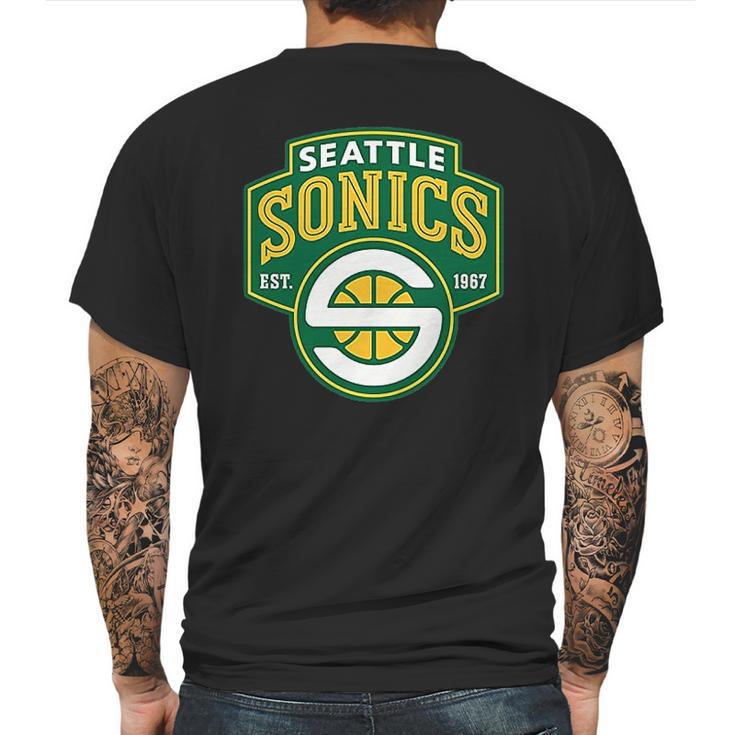 Seattle Supersonics Men Mens Back Print T-shirt