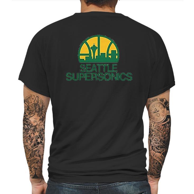 Seattle Supersonics Basketball Mens Back Print T-shirt