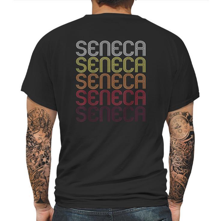 Seneca Sc | Vintage Style South Carolina Mens Back Print T-shirt