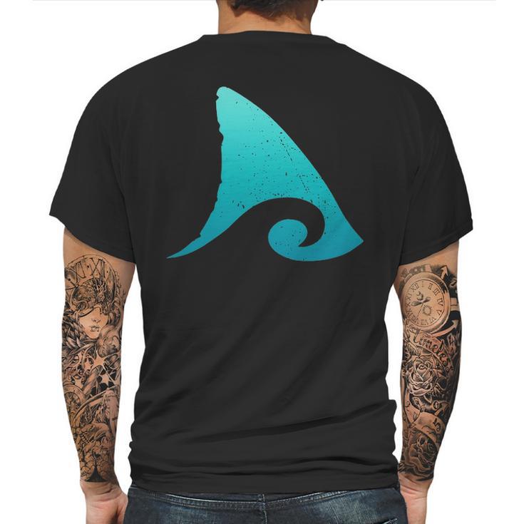 Shark Fin Ocean Wave Mens Back Print T-shirt