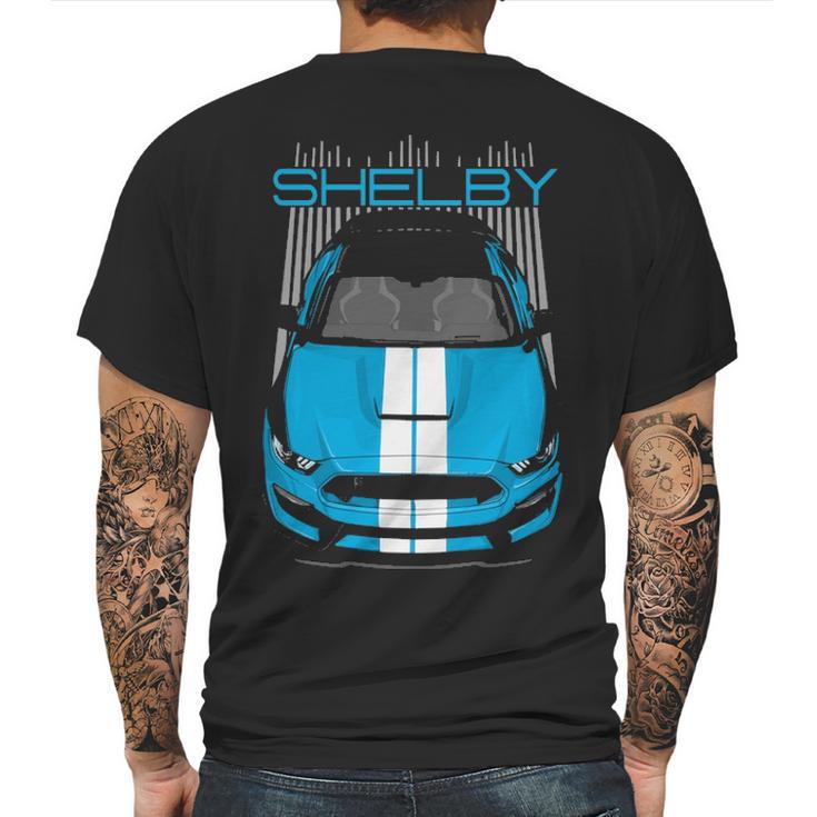 Shelby Gt350   Grabber Blue Mens Back Print T-shirt