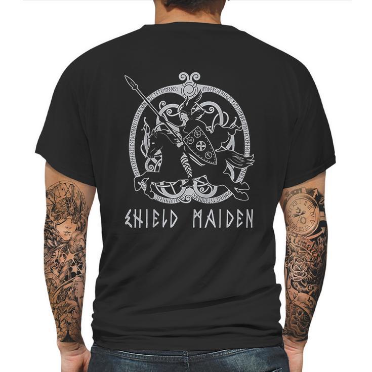 Shield Maiden Viking Woman Warrior Norse Mythology Gift Mens Back Print T-shirt