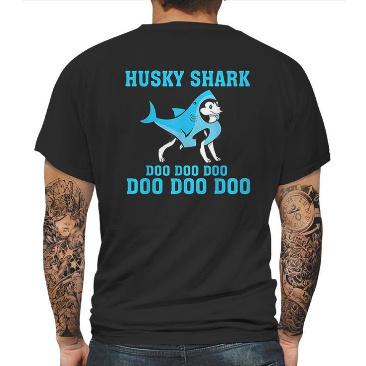 Siberian Husky Shark Doo Doo Doo Mens Back Print T-shirt