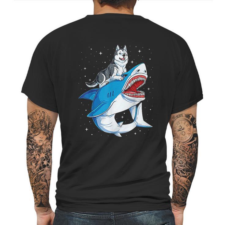 Siberian Husky Shark Jawsome Dog Lover Gifts Space Galaxy Mens Back Print T-shirt