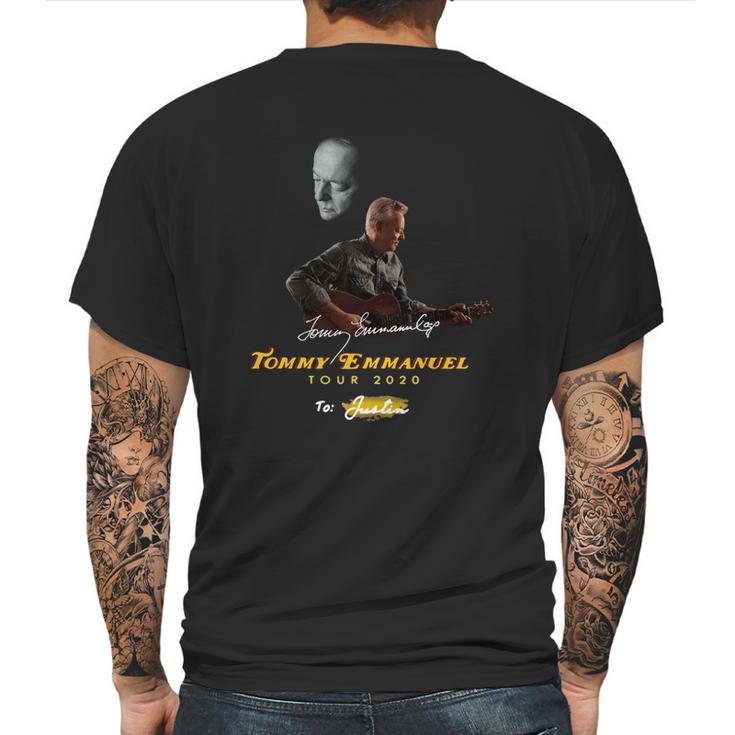 Signature Tommy Emmanuel 2020 To Justin Shirtn Mens Back Print T-shirt