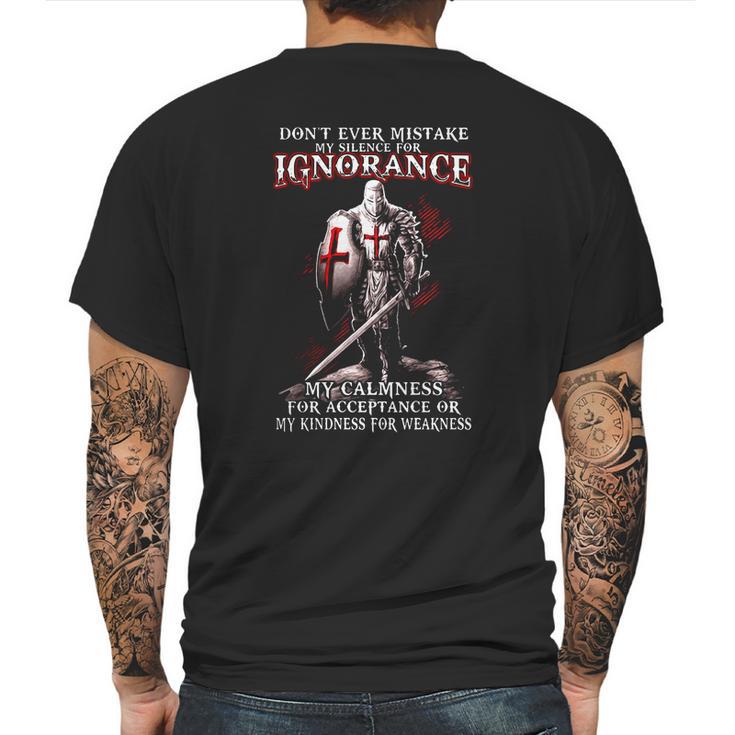 Silence For Ignorance - Knights Templar Mens Back Print T-shirt