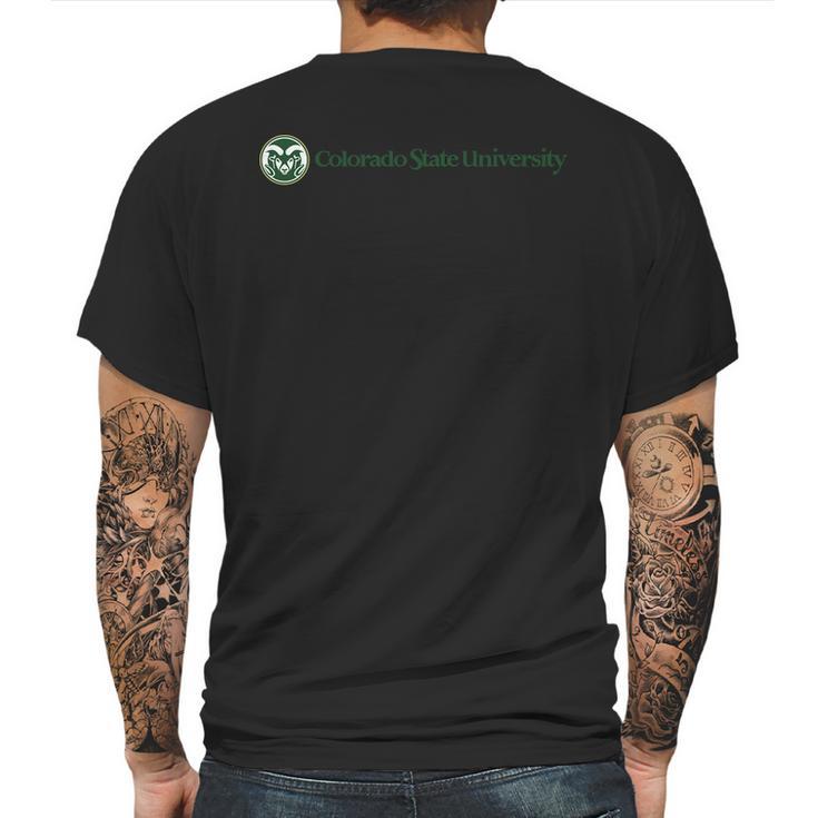 Simple Logo Colorado State University Fort Collins Mens Back Print T-shirt