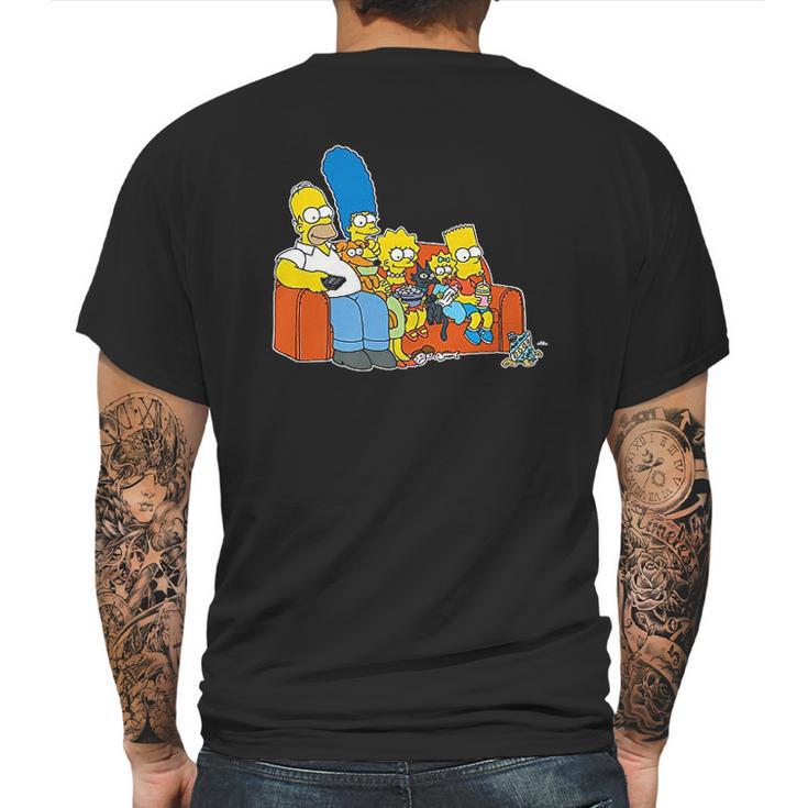 The Simpsons Homer Marge Maggie Bart Lisa Simpson Couch Mens Back Print T-shirt