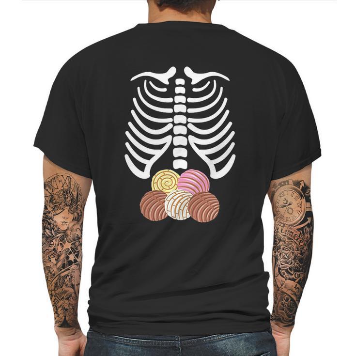 Skeleton Rib Cage Mexican Pan Dulce Concha Mens Back Print T-shirt