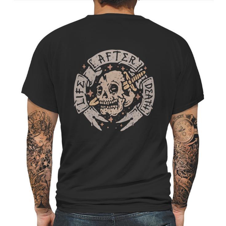 Skull And The Dagger Blade Old Stamp Mens Back Print T-shirt