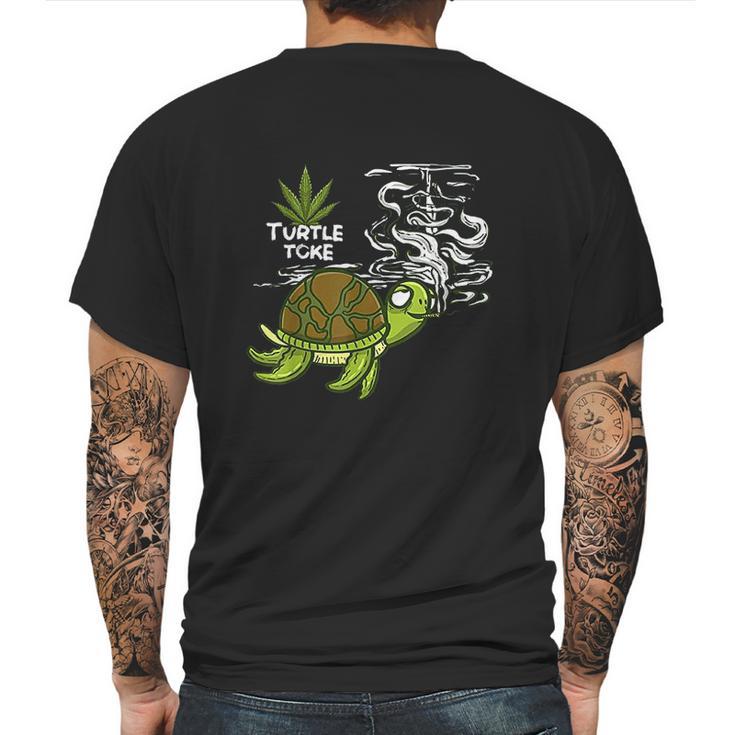 Smoking High Turtle Funny Weed 420 Marijuana Joint Stoner Mens Back Print T-shirt