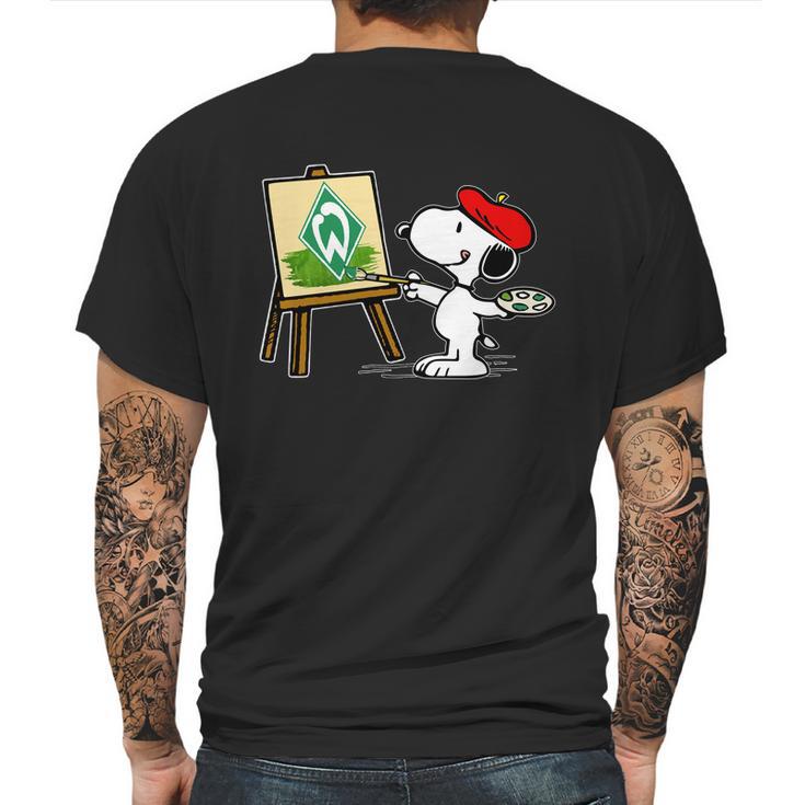 Snoopy Drawing Werder Bremen Mens Back Print T-shirt