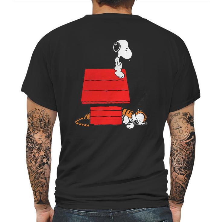 Snoopy And Hobbes Mens Back Print T-shirt