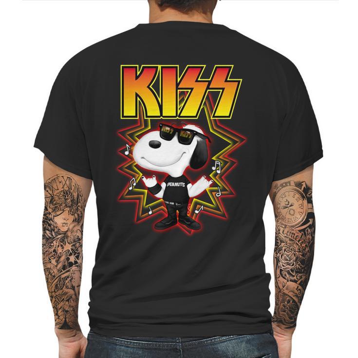 Snoopy  Kiss Band Mens Back Print T-shirt