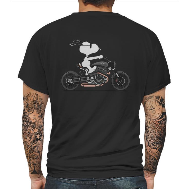 Snoopy Riding Motorcycle Shirt Mens Back Print T-shirt