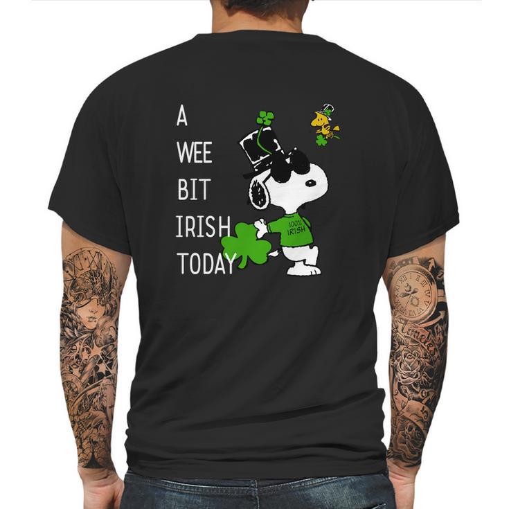 Snoopy A Wee Bit Irish Today Shamrock St Patrick’S Day Shirt Mens Back Print T-shirt