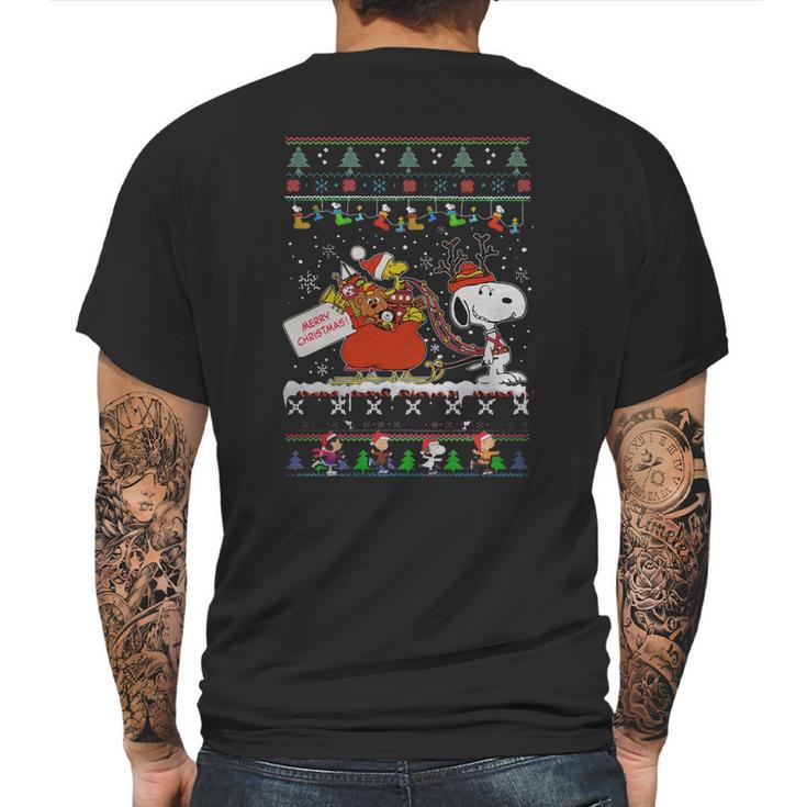 Snoopy Xmas Tshirt Mens Back Print T-shirt