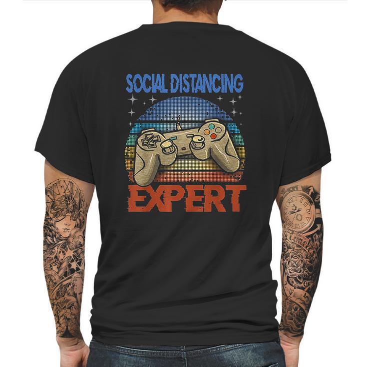 Social Distancing Expert Gaming Video Gamer Mens Back Print T-shirt