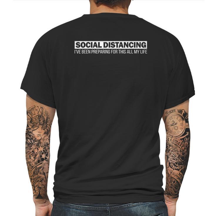 Social Distancing Introvert Antisocial Quote Cute Mens Back Print T-shirt