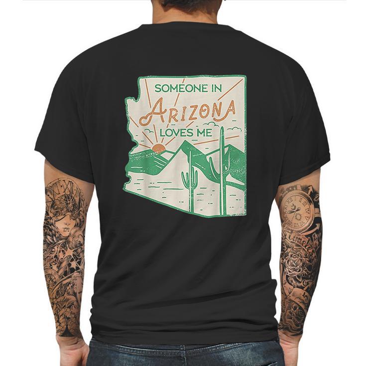 Someone In Arizona Loves Me Vintage Retro State Badge Gift Mens Back Print T-shirt