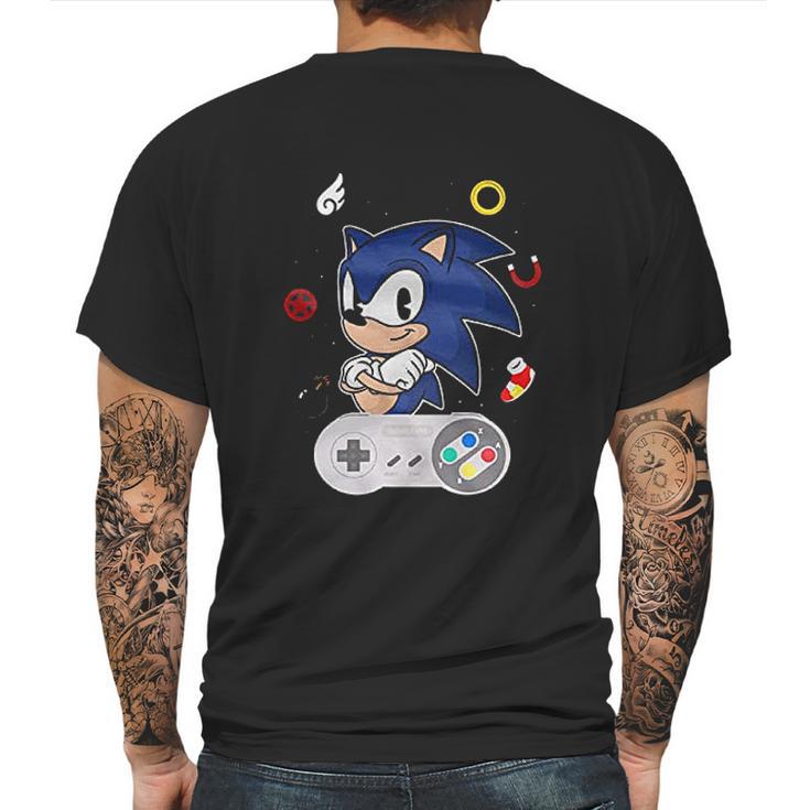 Sonic Cute Simple Black Mens Back Print T-shirt