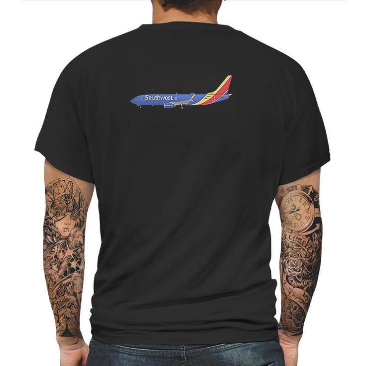 Southwest Airlines Boeing 737 800 Mens Back Print T-shirt