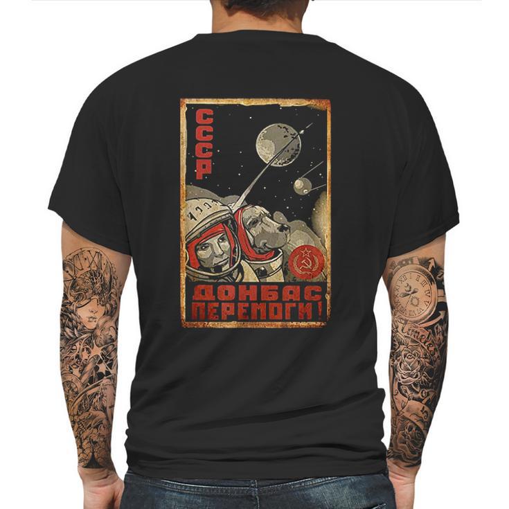 Soviet Vintage Ussr Cccp Russia Propaganda Dog In Space Mens Back Print T-shirt