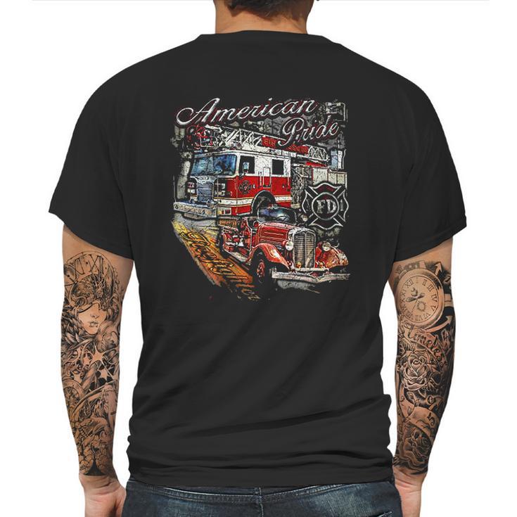 Spartan American Pride Firefighter Mens Back Print T-shirt