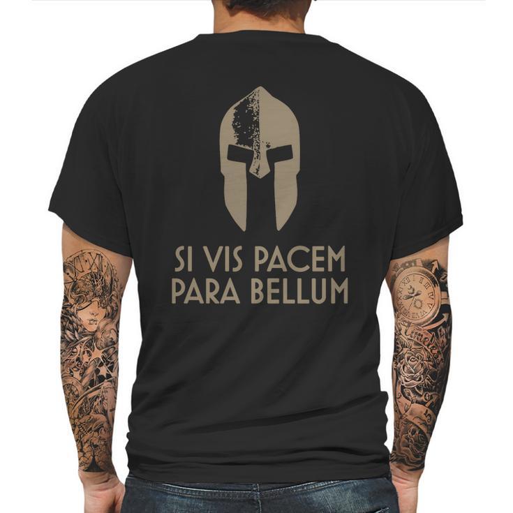 Spartan Helm Latin Motto Si Vis Pacem Para Bellum T-Shirt Mens Back Print T-shirt