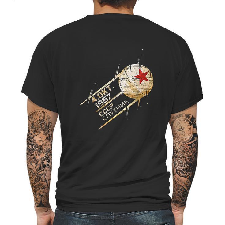 Sputnik Space Satellite Russian Soviet Union 1957 Cccp Mens Back Print T-shirt