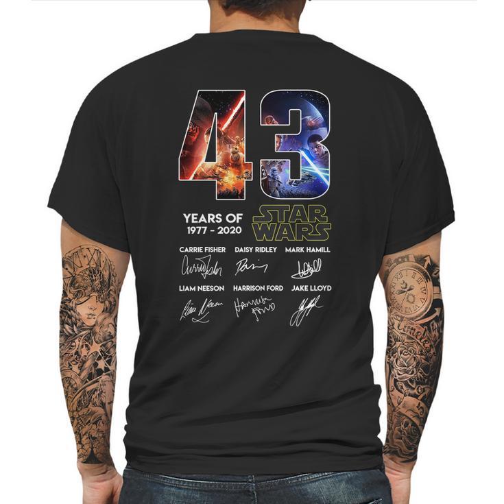 Star Wars 43 Years Anniversary Characters Signatures ForShirt Mens Back Print T-shirt