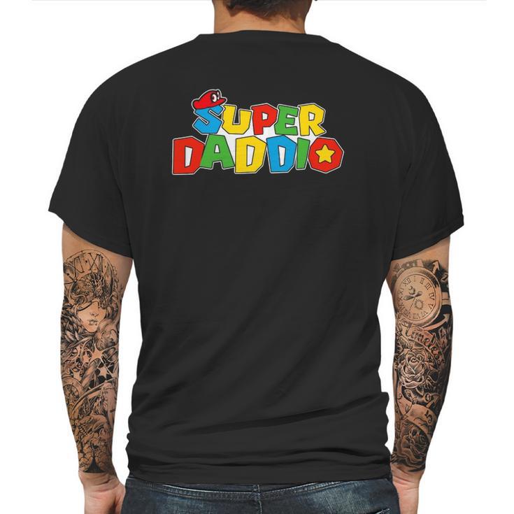 Super-Daddio Funny Dad Daddy Father Video Game Lovers Mens Back Print T-shirt