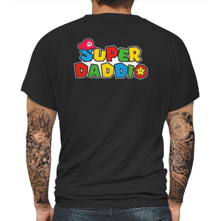 Super Daddio Funny Dad Daddy Fathers Day Video Game Lover Mens Back Print T-shirt