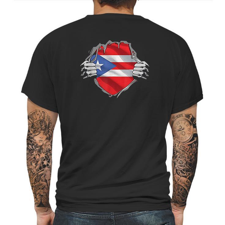 Super Puerto Rican Heritage Puerto Rico Roots Flag Gift Mens Back Print T-shirt