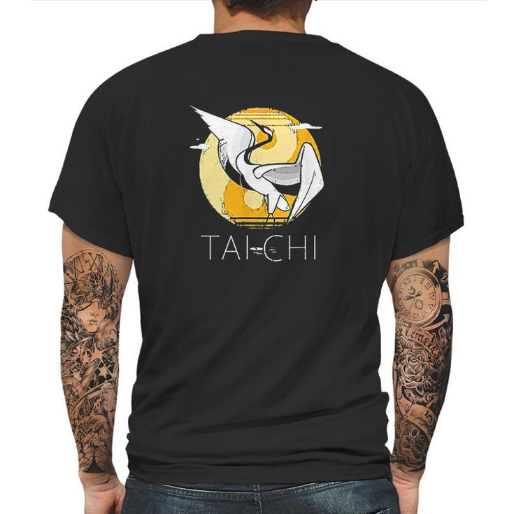 Tai Chi Yin Yang Crane Chinese Art Mens Back Print T-shirt