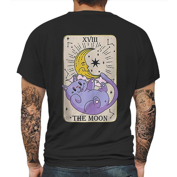 Tarot Card The Moon Xviii Kawaii Goth Pastel Cat Mystical Mens Back Print T-shirt