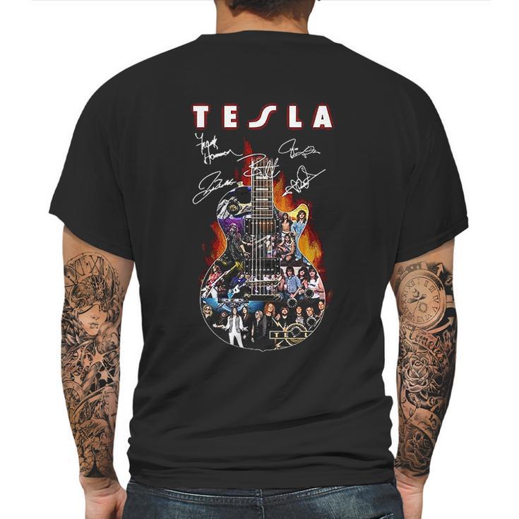 Tesla Guitar Mens Back Print T-shirt