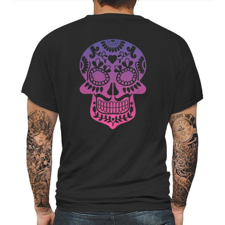 Traditional Day Of The Dead Mexico Calavera Sugar Skull Mens Back Print T-shirt